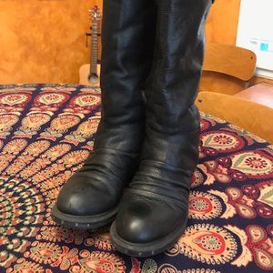 NAYA  Raptor wide shaft boots. Black with fur